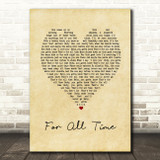 Michael Jackson For All Time Vintage Heart Song Lyric Music Art Print