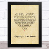 Mumford & Sons Hopeless Wanderer Vintage Heart Song Lyric Music Art Print