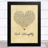 One Direction Girl Almighty Vintage Heart Song Lyric Music Art Print