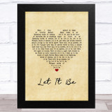 Paul McCartney Let It Be Vintage Heart Song Lyric Music Art Print