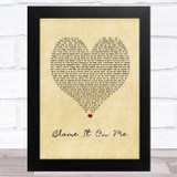 Post Malone Blame It On Me Vintage Heart Song Lyric Music Art Print