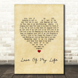 Richard Hawley Love Of My Life Vintage Heart Song Lyric Music Art Print