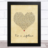 Ryann Darling For a Lifetime Vintage Heart Song Lyric Music Art Print