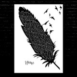 One Direction Home Black & White Feather & Birds Song Lyric Music Art Print