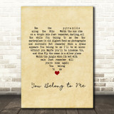 The Duprees You Belong to Me Vintage Heart Song Lyric Music Art Print