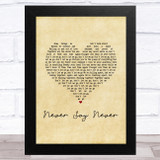 The Fray Never Say Never Vintage Heart Song Lyric Music Art Print