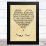 The Housemartins Happy Hour Vintage Heart Song Lyric Music Art Print