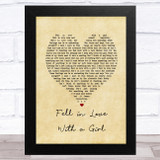 The White Stripes Fell in Love With a Girl Vintage Heart Song Lyric Music Art Print