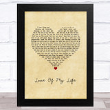 Carly Simon Love Of My Life Vintage Heart Song Lyric Music Art Print