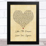 Carrie Underwood Like I'll Never Love You Again Vintage Heart Song Lyric Music Art Print