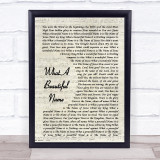 Hillsong Worship What A Beautiful Name Vintage Script Song Lyric Print