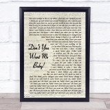 Human League Don't You Wan't Me Baby! Vintage Script Song Lyric Print