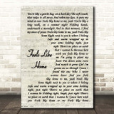 Jonny Houlihan Feels Like Home Vintage Script Song Lyric Print