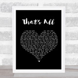Rod Stewart That's All Black Heart Song Lyric Print
