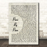 Kelly Clarkson Piece By Piece Vintage Script Song Lyric Print