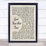 Led Zeppelin Good Times Bad Times Vintage Script Song Lyric Print