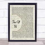 Louis Tomlinson Two Of Us Vintage Script Song Lyric Print