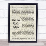 Muse Can't Take My Eyes Off You Vintage Script Song Lyric Print