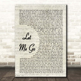 NF Let Me Go Vintage Script Song Lyric Print