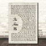 Puddle Of Mudd She Hates Me Vintage Script Song Lyric Print