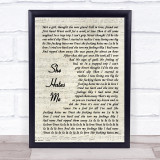 Puddle Of Mudd She Hates Me Vintage Script Song Lyric Print