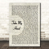 Skerryvore Take My Hand Vintage Script Song Lyric Print