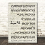 Stone Sour Zzyzx Rd. Vintage Script Song Lyric Print