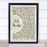 Tangled I See The Light Vintage Script Song Lyric Print
