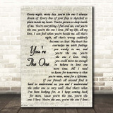 The Carpenters You're The One Vintage Script Song Lyric Print