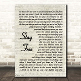 The Clash Stay Free Vintage Script Song Lyric Print