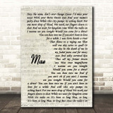 The Gaslight Anthem Mae Vintage Script Song Lyric Print