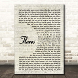 The Script Flares Vintage Script Song Lyric Print