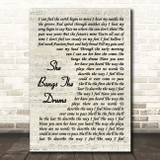 The Stone Roses She Bangs The Drums Vintage Script Song Lyric Print