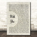 Tyler Shaw With You Vintage Script Song Lyric Print