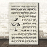Blue October All That We Are Vintage Script Song Lyric Print