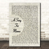 Boyz II Men A Song For Mama Vintage Script Song Lyric Print