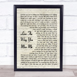 Casey James Love The Way You Miss Me Vintage Script Song Lyric Print