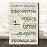 Chase & Status Time Vintage Script Song Lyric Print