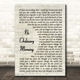 Chicane No Ordinary Morning Vintage Script Song Lyric Print