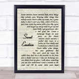 Aerosmith Sweet Emotion Vintage Script Song Lyric Print