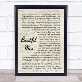 Diamond Rio Beautiful Mess Vintage Script Song Lyric Print