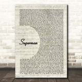 Eminem Superman Vintage Script Song Lyric Print