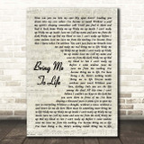Evanescence Bring Me To Life Vintage Script Song Lyric Print