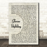 Steven Curtis Chapman Glorious Unfolding Vintage Script Song Lyric Wall Art Print