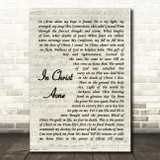 Stuart Townsend In Christ Aone Vintage Script Song Lyric Wall Art Print