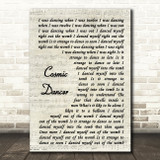 T. Rex Cosmic dancer Vintage Script Song Lyric Wall Art Print