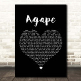 Bear's Den Agape Black Heart Song Lyric Print