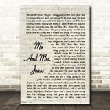 Billy Paul Me And Mrs. Jones Vintage Script Song Lyric Wall Art Print