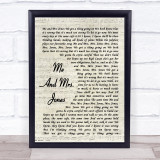 Billy Paul Me And Mrs. Jones Vintage Script Song Lyric Wall Art Print