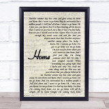 Blake Shelton Home Vintage Script Song Lyric Wall Art Print